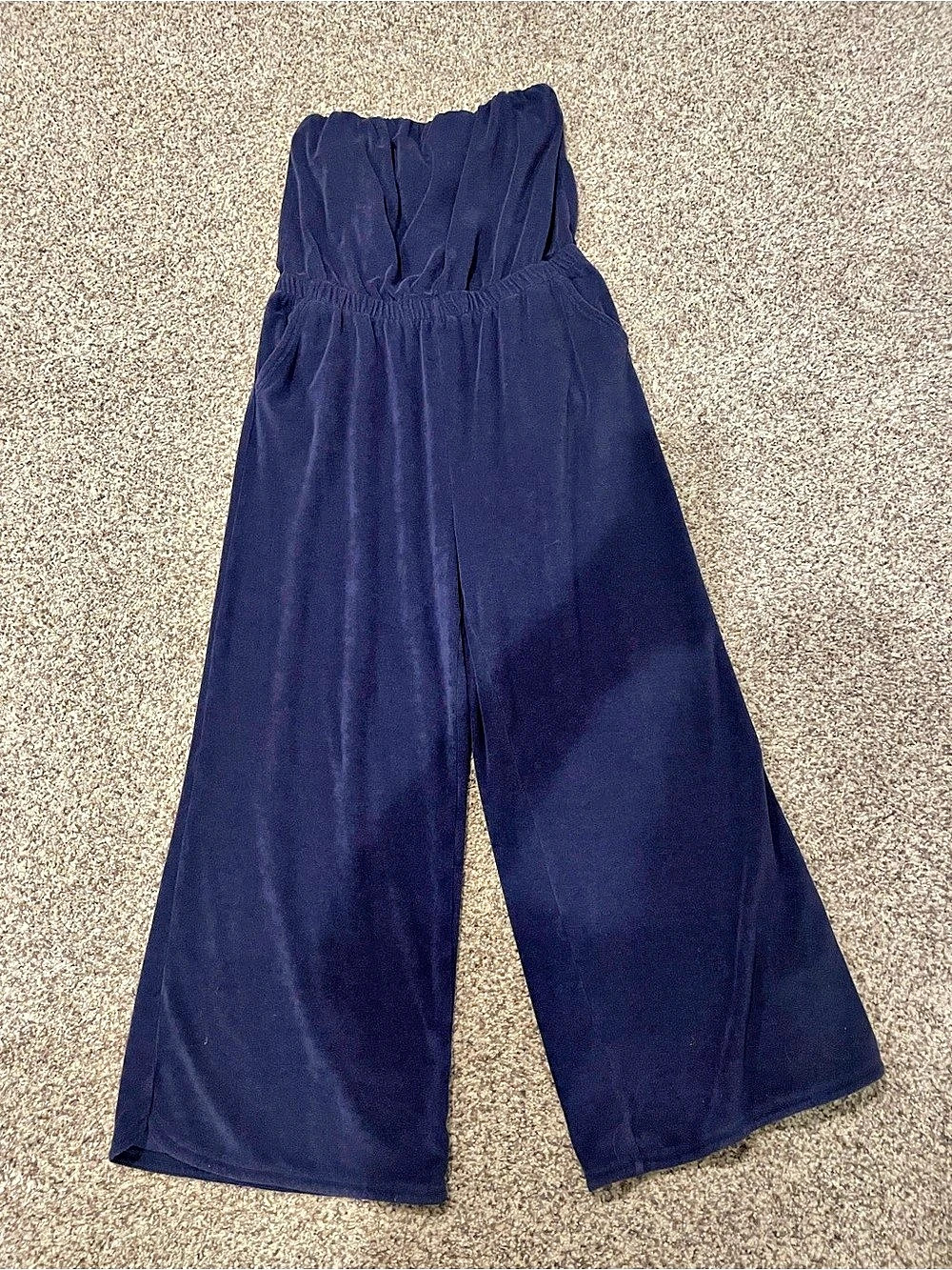 OFFLINE by Aerie Summer Lights Strapless Terry Jumpsuit Blue XL